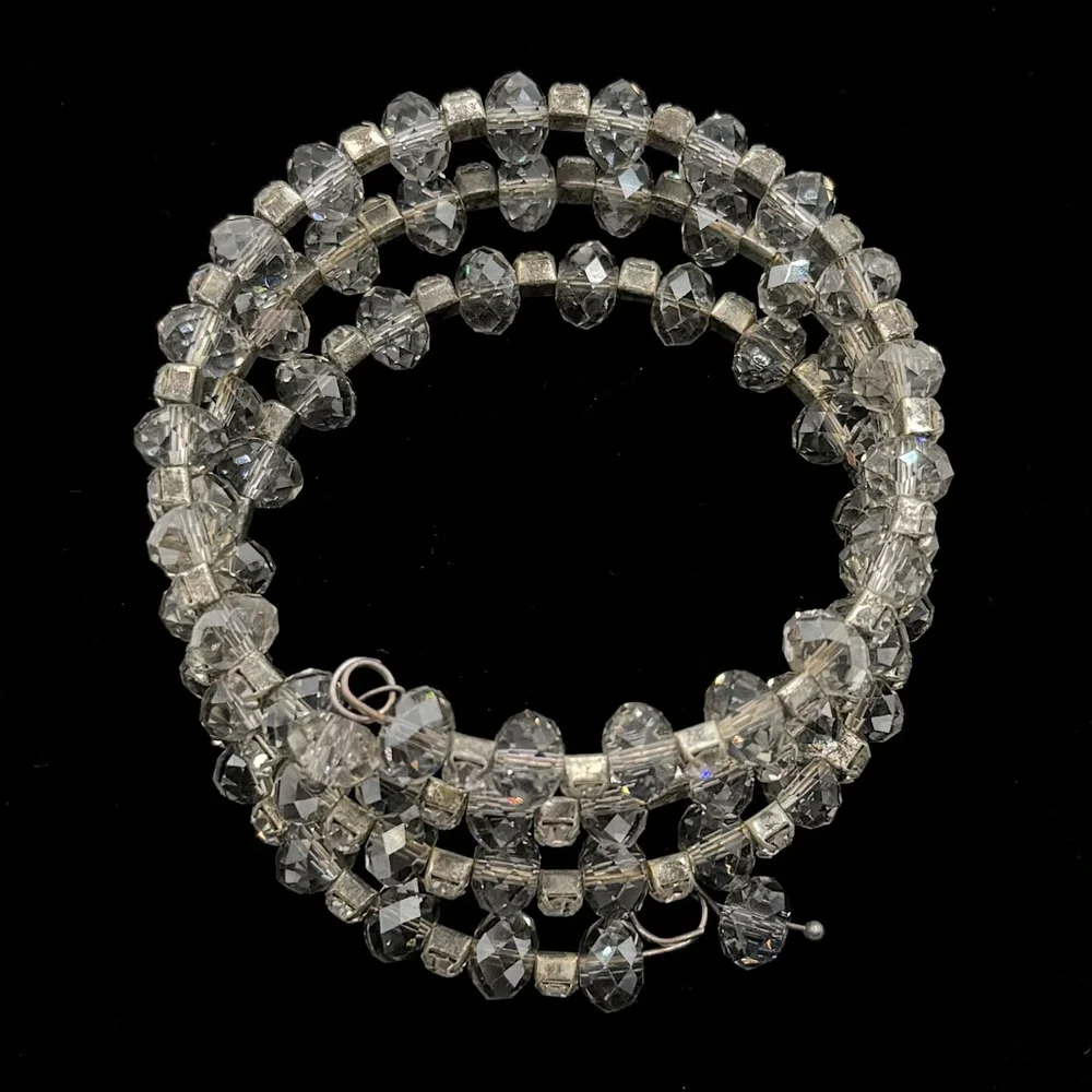 VINTAGE Crystal Beaded Slinky Bracelet